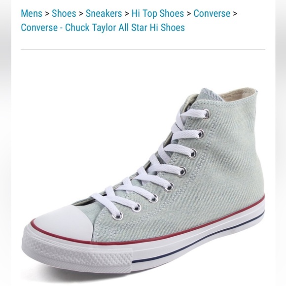 CONVERSE CHUCK TAYLOR ALL STAR HI SHOES Light Blue Denim - Picture 13 of 13